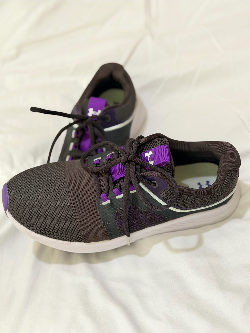 Under Armour Women's Black and Purple Athletic Sneakers